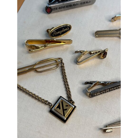 Vintage Mens Tie Clips & Chain Assortment - Picture 6 of 16